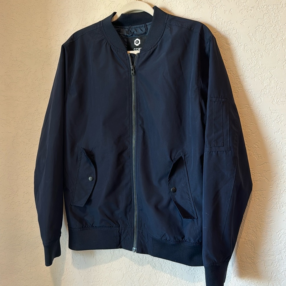 Jack & Jones Men's Lightweight Zip-Up Jacket | Blue | Size M | Casual/Layering